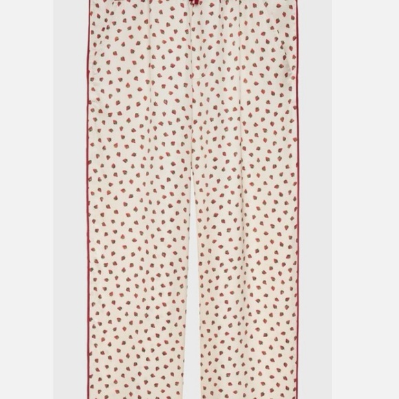 Zara Stefano Pilati Strawberry print Size Medium NWT pajama bottoms or pants - Picture 4 of 6